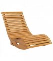 Outsunny Outdoor Rocking Chair w/ Slatted Seat, Wooden Rocking Chair, Teak