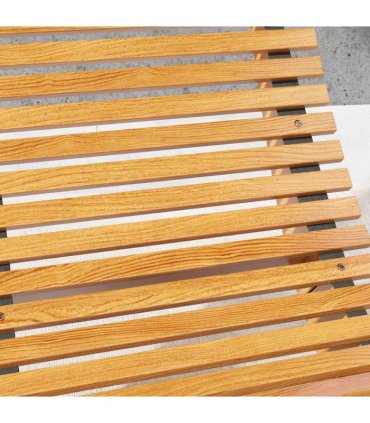 Outsunny Outdoor Rocking Chair w/ Slatted Seat, Wooden Rocking Chair, Teak