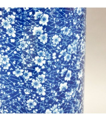 AcaciaHome Durable Ceramic Round Umbrella stand–Perfect Holder for Home, Office, & Entryway - Adds a Sophisticated Touch to Living Spaces for Canes, & Walking Sticks (Blue & White Flower)