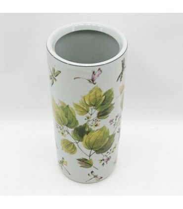 AcaciaHome Durable Ceramic Round Umbrella stand–Perfect Holder for Home, Office, & Entryway - Adds a Sophisticated Touch to Living Spaces for Canes, & Walking Sticks (Green Leaf Umbrella)