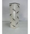 AcaciaHome Durable Ceramic Hexagonal Umbrella stand–Perfect Holder for Home, Office, & Entryway - Adds a Sophisticated Touch to Living Spaces for Canes, & Walking Sticks (Floral Dragonfly Design)