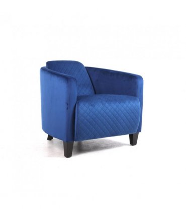 Armchair Velvet Blue Colour 86CM Elegant Modern Design Black Legs Stylish Look