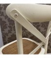 Modern & Stylish Hand Finished Cross Back Oak Wooden Cafe Chair - Exclusive Rattan Seat Comfortable Office Furniture Collections for Home, Dining, Cafe, and Office Seating (Cream)
