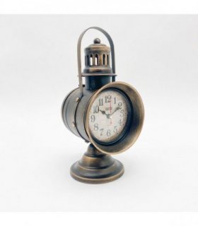AcaciaHome Stylish Large 29 cm Metal Vintage Miners Industrial Mantel Clock – Retro Pump Design with Multicoloured Finish, Matte Frame, Battery-Powered Quartz Movement, Ideal for Living Room