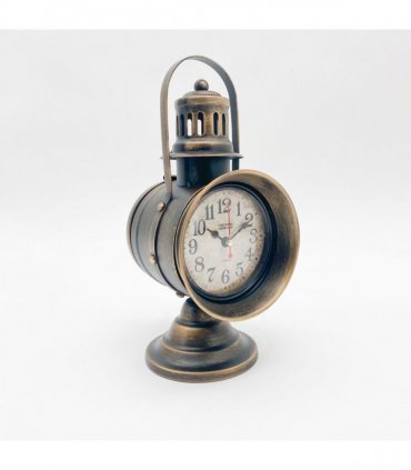 AcaciaHome Stylish Large 29 cm Metal Vintage Miners Industrial Mantel Clock – Retro Pump Design with Multicoloured Finish, Matte Frame, Battery-Powered Quartz Movement, Ideal for Living Room