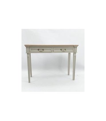 AcaciaHome Modern and Stylish 2 Drawer Rectangular Console Table - Medium Wood Tone Finish for Sleek Hallway Side Table with Knob Handle Drawers for Home, Office, Bedrooms, or Living Spaces (Cream)