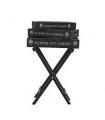Elegant & Functional Vintage Butlers Tray Set with Stand - 3 Wooden Rectangular Trays with Handles - Durable Painted Finish for Indoor/Outdoor Use with Foldable Design (Dark grey Flowers Pot Garden)