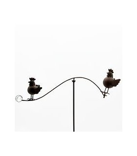 Stylish Colourful Metal Cockerel Garden Wind Spinner on Stake – Vibrant Rooster Lawn Ornament Adds Whimsical Motion to Garden, Yard, or Flower Bed for Bird Lovers