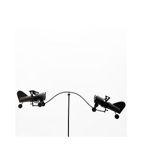 Stylish Metal Aeroplane Garden Wind Spinner on Stake – Unique Outdoor Decor & Great Gift Idea with Whimsical Motion – Durable Design Adds Charm to Lawn, Porch, or Flower Bed