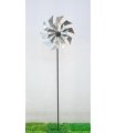 AcaciaHome Metal Windmill Spinner Garden Stake - Weatherproof, Durable - Grey - 150 cm - Retro Style