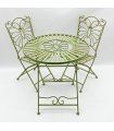AcaciaHome Durable and Stylish Metal Garden Bistro Set – 3-Piece Outdoor Round Table and Comfortable Chairs, Durable Iron and Steel Construction, Perfect for Relaxing outdoor and garden (Green)