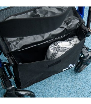 4 Wheel Rollator Walker with Seat Adjustable Mobility Walker with Bag, Blue