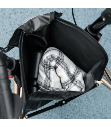 HOMCOM Lightweight Aluminium 3-Wheel Rollator with Adjustable Handle Storage Bag