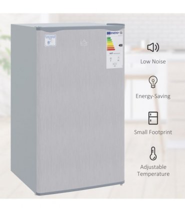 HOMCOM 91L Freestanding Under Counter Fridge with Reversible Door Grey