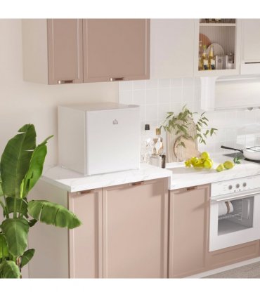 HOMCOM 46L Counter Top Fridge with Chiller Box Mini Fridge for Bedrooms Cream