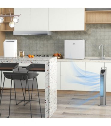 HOMCOM 46L Counter Top Fridge with Chiller Box Mini Fridge for Bedrooms Cream