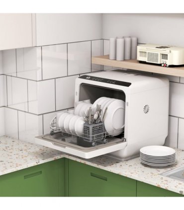 HOMCOM Table Top Dishwasher w/ 4 Place Settings 6 Programmes Fruit Wash Mode