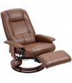 HOMCOM Ergonomic Office Recliner Sofa Chair PU Leather Armchair Lounger Brown