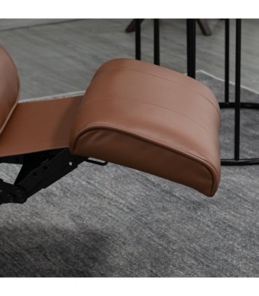 HOMCOM Ergonomic Office Recliner Sofa Chair PU Leather Armchair Lounger Brown