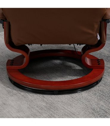 HOMCOM Ergonomic Office Recliner Sofa Chair PU Leather Armchair Lounger Brown