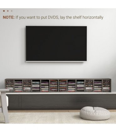 Particle board CD Media Display Shelf Unit Tower Rack Adjustable, Mocha Wood