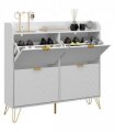 HOMCOM Narrow Shoe Storage Cabinet with 4 Flip Drawers for 16 Pairs of Shoes