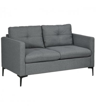 HOMCOM Modern Loveseat Sofa Upholstered 2 Seater Settee for Living Room Bedroom