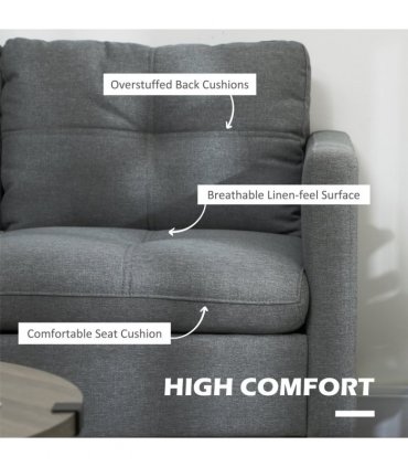HOMCOM Modern Loveseat Sofa Upholstered 2 Seater Settee for Living Room Bedroom