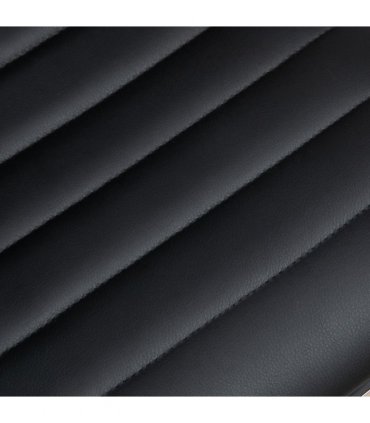 Office Chair Black PU Leather High-Density Sponge Adjustable Height 48x52x90cm