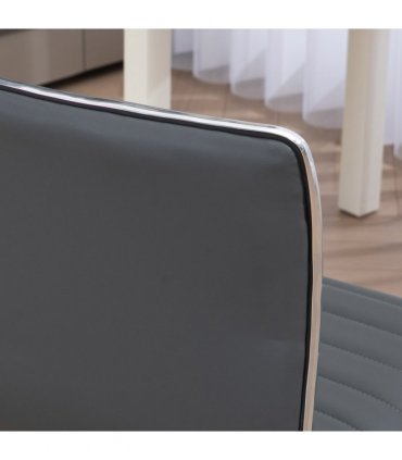 Office Chair PU Leather Dark Grey 48L x 52W x 90H cm Adjustable Height Swivel