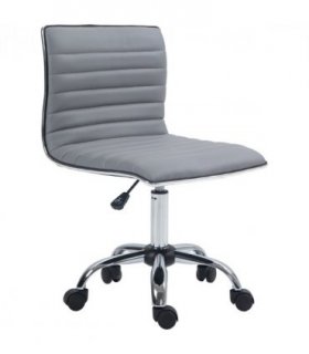 Office Chair PU Leather High-Density Sponge Light Grey 48L x 52W x 90H cm