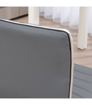 Office Chair PU Leather High-Density Sponge Light Grey 48L x 52W x 90H cm