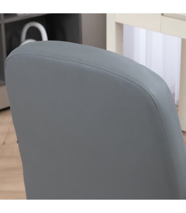 Office Chair Grey Faux Leather + Sponge 360 Swivel Strong 5 Castor 59.5x60x104cm