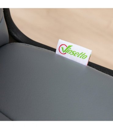 Office Chair Grey Faux Leather + Sponge 360 Swivel Strong 5 Castor 59.5x60x104cm
