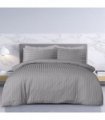 SATEEN STRIPE GREY DUVET SET SB