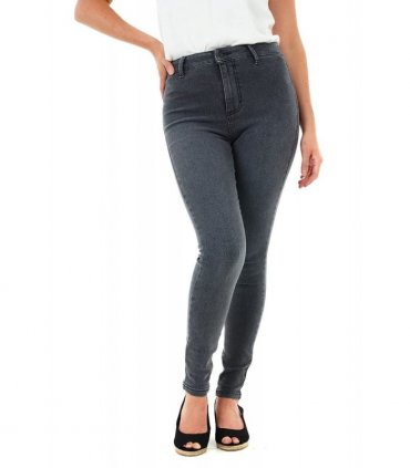 LADIES HIGH RISE JEANS GREY 18