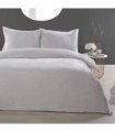 POMPOM FLANNEL FLEECE D/SET SILVER DB