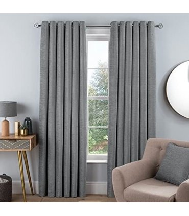 CHENILLE EYELET CURTAIN 46X54 SILVER