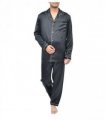 SILK PJS LONG SET MENS SMALL BLACK