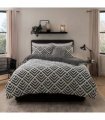 GEO JACQUARD FLEECE DUVET SET CHARCL SB