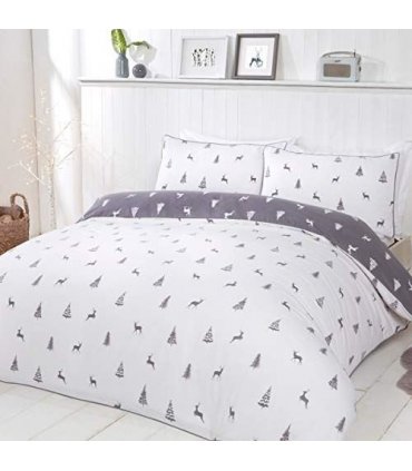 DITSY STAGS & TREES GREY DUVET SET SK