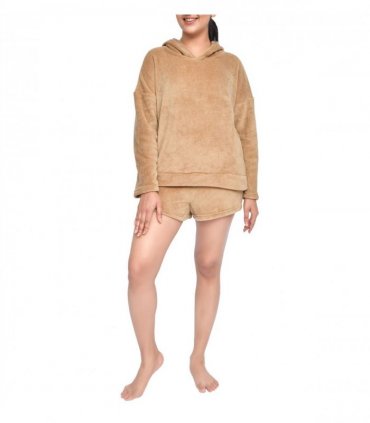 LADIES FLEECE HOODIE & SHORT SET TOFF L