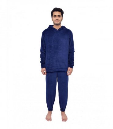 MENS FLEECE HOODIE & JOGGER SET NVY M