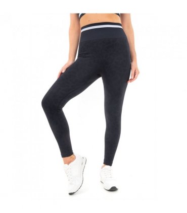 LEOPARD PRINT SEAMLESS LEGGINGS BLACK M