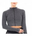 MARL WITH RIB SEAMLESS JACKET BLACK M