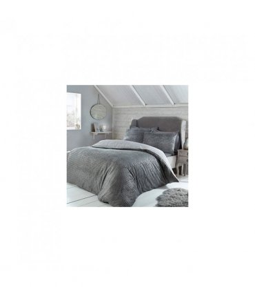 RIBBED TEDDY FLEECE GREY BEDSET DB
