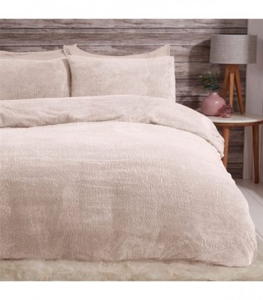 TEDDY FLEECE BLUSH DUVET SET SB