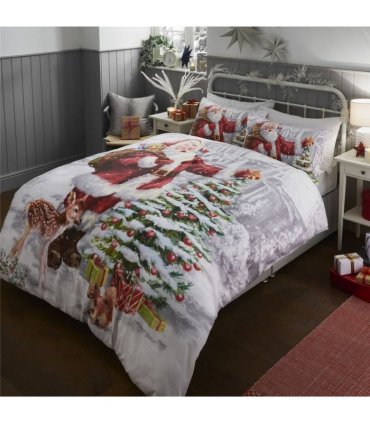 ILLUSTRATED FATHER CHRISTMAS DUVET SET - KING
