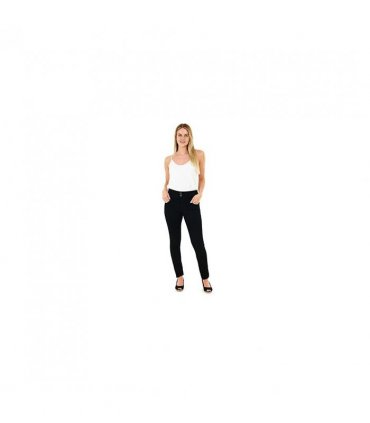 Ladies HW Double Button Jean BLACK 12