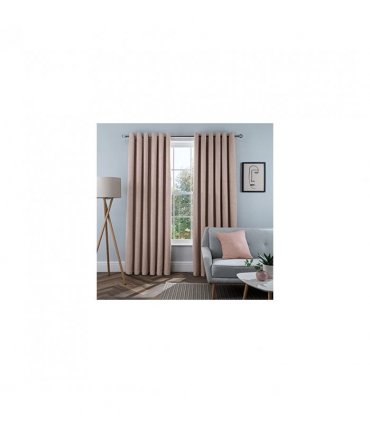 LINEN LK BLKOUT EYELT CURT BLUSH 46X54